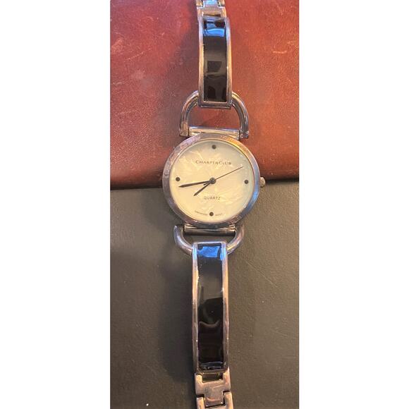 Women's 30mm Silver Tone Charter Club Watch with MOP Face - Picture 3 of 4